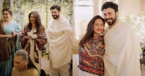 Timeless Elegance: Fawad Khan and Sadaf's Breathtaking Appearance at a Recent Wedding